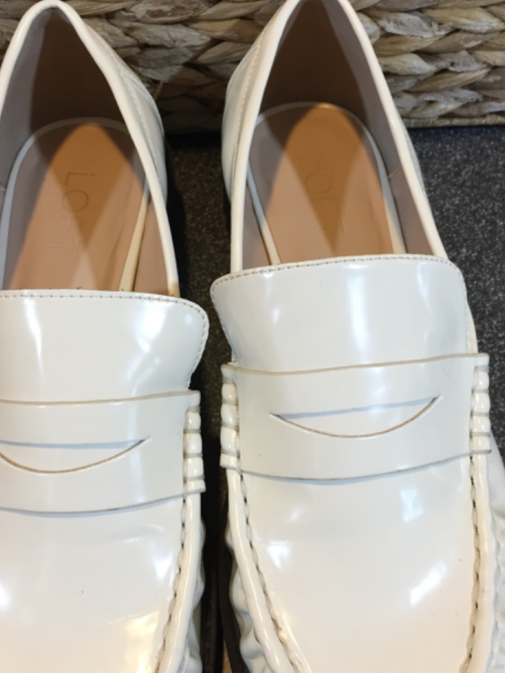 LOFT Cream Patent Leather Penny Loafers - Picture 12 of 15